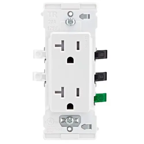 Lever Edge 20 amps 125 V White Outlet 5-20R White Lever Edge 20 amps 125 V White Outlet 5-20R White