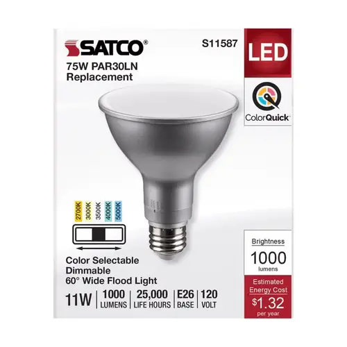 PAR30LN E26 (Medium) LED Bulb Tunable White/Color Changing 75 Watt Equivalence Silver PAR30LN E26 (Medium) LED Bulb Tunable White/Color Changing 75 Watt Equivalence Silver