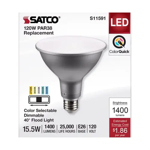 PAR38 E26 (Medium) LED Bulb Tunable White/Color Changing 120 Watt Equivalence Silver PAR38 E26 (Medium) LED Bulb Tunable White/Color Changing 120 Watt Equivalence Silver
