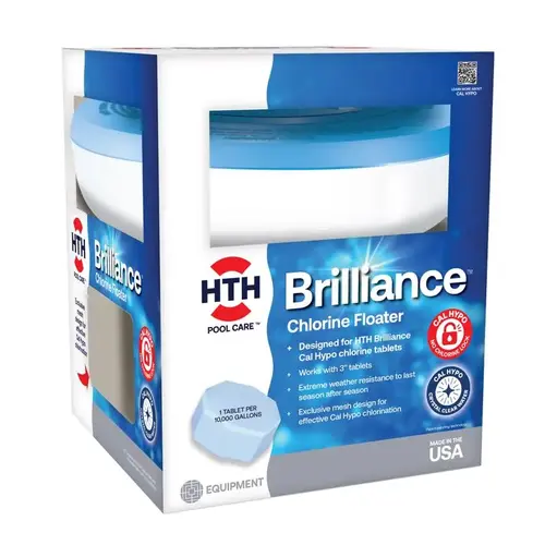 HTH Brilliance, Pool Care Chlorine Floater, 3 in Chlorine Tablet HTH Brilliance, Pool Care Chlorine Floater, 3 in Chlorine Tablet