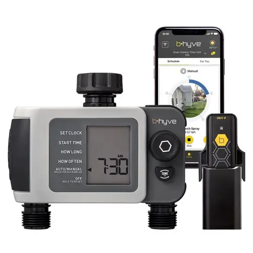 Byhve Programmable 2 Zone WiFi Hose Faucet Timer Black/Gray Byhve Programmable 2 Zone WiFi Hose Faucet Timer Black/Gray
