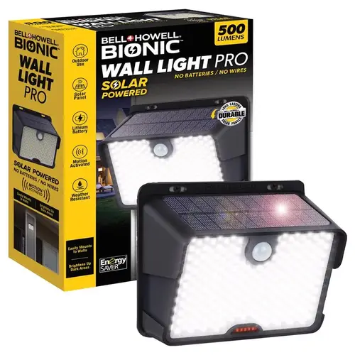 Bionic Black Motion-Sensing LED Solar Wall Light Black Bionic Black Motion-Sensing LED Solar Wall Light Black
