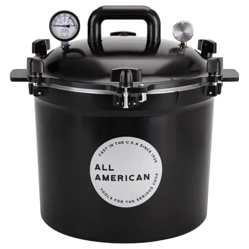 Cast Aluminum Pressure Canner 12.25" 21.5 qt Black Black Cast Aluminum Pressure Canner 12.25" 21.5 qt Black Black