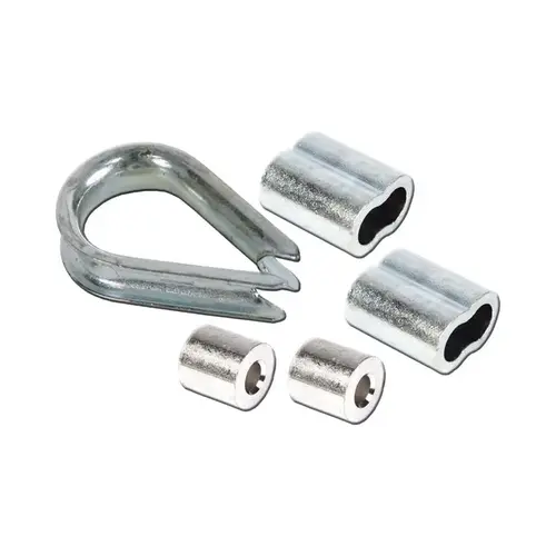 Zinc-Plated Aluminum 3/16" D Wire Rope Clips and Thimble Zinc-Plated Zinc-Plated Aluminum 3/16" D Wire Rope Clips and Thimble Zinc-Plated