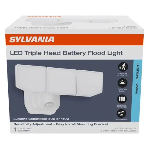 Motion-Sensing Battery Powered LED White Security Light White Motion-Sensing Battery Powered LED White Security Light White