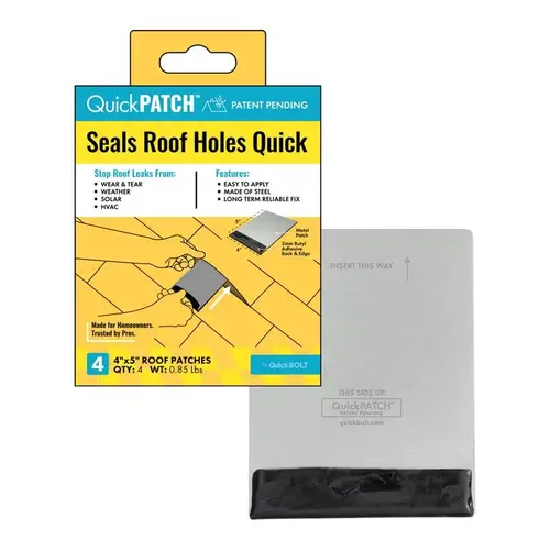 QuickPATCH 4" W X 5" L Galvanized Steel Self-Adhesive Roof Repair Silver Silver QuickPATCH 4" W X 5" L Galvanized Steel Self-Adhesive Roof Repair Silver Silver