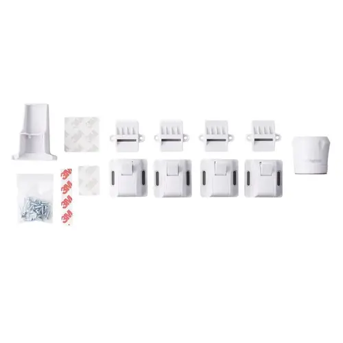 Toddleroo White Plastic Magnetic Cabinet Locks White Toddleroo White Plastic Magnetic Cabinet Locks White