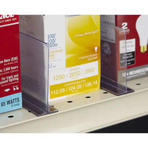 Clear Plastic Shelf Divider 3" H X 1" W X 14" L Clear Clear Plastic Shelf Divider 3" H X 1" W X 14" L Clear
