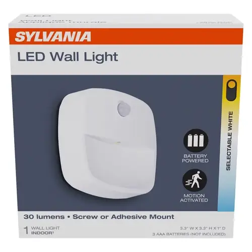 Motion-Sensing Battery Powered LED White Security Wall Light Multicolored Motion-Sensing Battery Powered LED White Security Wall Light Multicolored