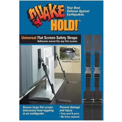 10" to 70" 150 lb. cap. Flat Screen Safety Strap Black 10" to 70" 150 lb. cap. Flat Screen Safety Strap Black