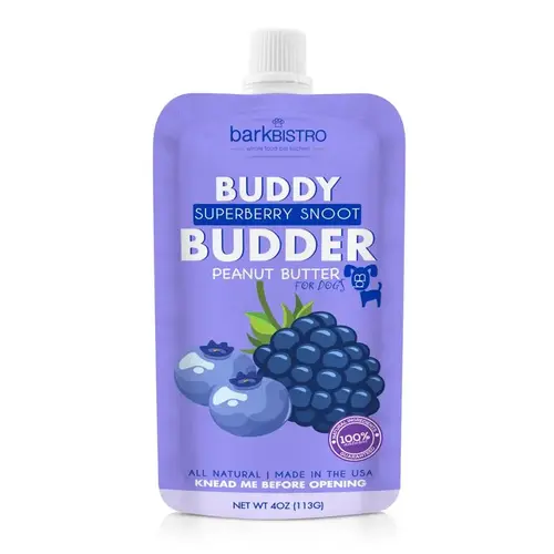 Buddy Budder Superberry Snoot Grain Free Peanut Butter For Dogs 4 oz 3" Buddy Budder Superberry Snoot Grain Free Peanut Butter For Dogs 4 oz 3"