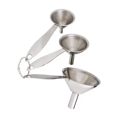 Silver Stainless Steel Funnels with Handle Silver Silver Stainless Steel Funnels with Handle Silver