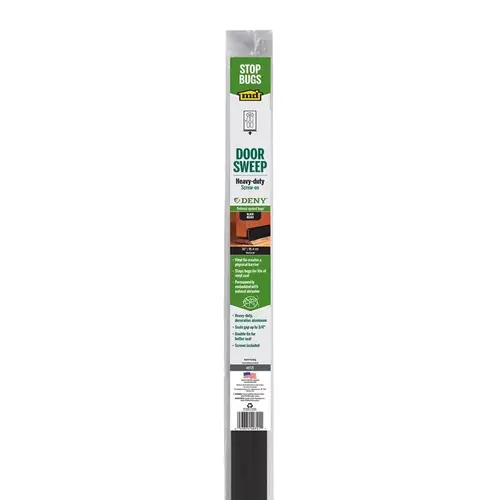 Black Aluminum/Vinyl Sweep For Doors 36" L X 0.25" Black Black Aluminum/Vinyl Sweep For Doors 36" L X 0.25" Black
