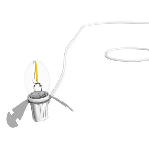 1-Bulb C7 Replacement Cord White 1-Bulb C7 Replacement Cord White