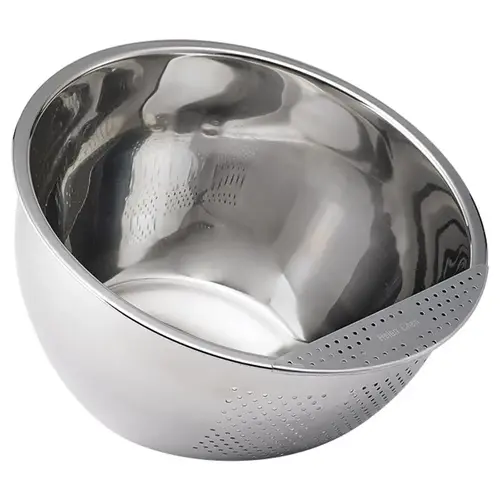 Silver Stainless Steel Rice Washing Bowl 3 qt Silver Silver Stainless Steel Rice Washing Bowl 3 qt Silver