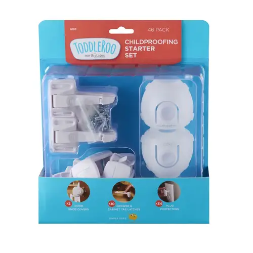 Toddleroo White Plastic Childproofing Kit White Toddleroo White Plastic Childproofing Kit White