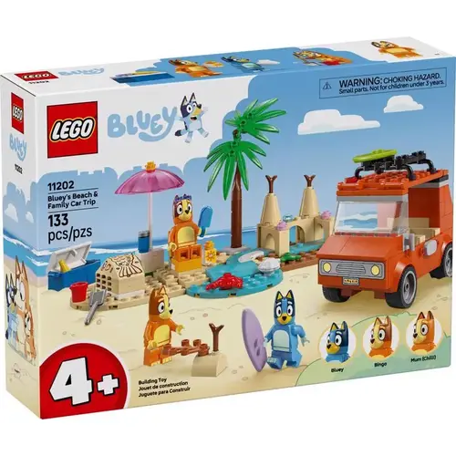 Bluey Beach and Family Car Trip Building Set Multicolored 133 pc Multicolored Bluey Beach and Family Car Trip Building Set Multicolored 133 pc Multicolored