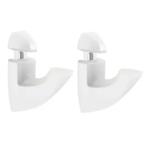 Scoop 3" H X 1" W X 2.5" D White Metal Shelf Clips Powder Coat Scoop 3" H X 1" W X 2.5" D White Metal Shelf Clips Powder Coat