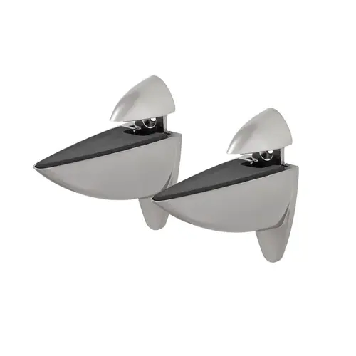 Ara 4.5" H X 1.8" W X 4.1" D Silver Metal Shelf Clips Brushed Ara 4.5" H X 1.8" W X 4.1" D Silver Metal Shelf Clips Brushed