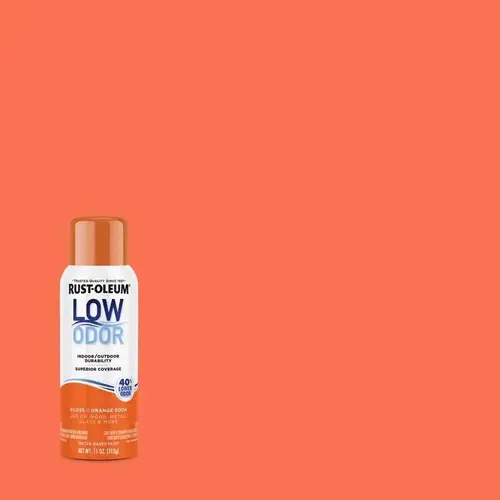 Low Odor Gloss Orange Soda Spray Paint 11 oz Orange Soda Low Odor Gloss Orange Soda Spray Paint 11 oz Orange Soda