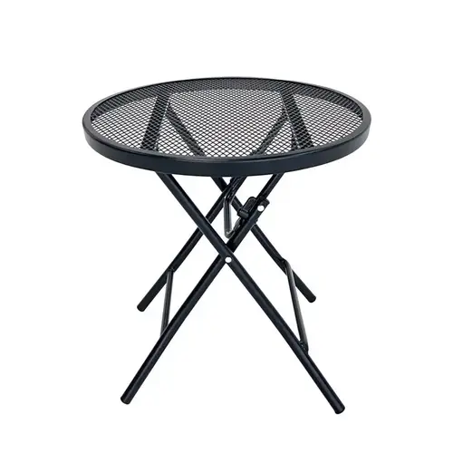 Black Round Steel Side Table Black Black Round Steel Side Table Black