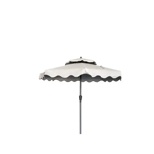 Scalloped 9 ft. Tiltable Tan Patio Umbrella Scalloped 9 ft. Tiltable Tan Patio Umbrella