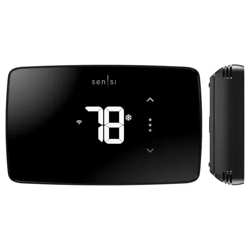Sensi Built In WiFi Heating and Cooling Push Buttons Programmable Thermostat Black Sensi Built In WiFi Heating and Cooling Push Buttons Programmable Thermostat Black