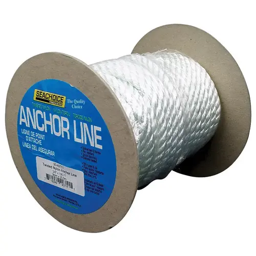 Wellington Twisted Nylon Anchor Line 3/8"x150 Ft. White Wellington Twisted Nylon Anchor Line 3/8"x150 Ft. White