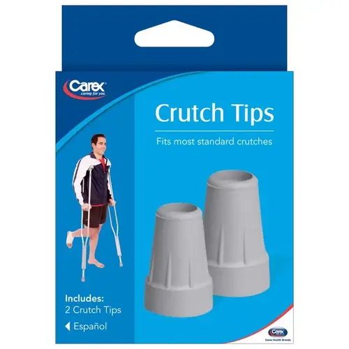 Gray Crutch Tips Rubber/Stainless Steel 7/8" H X 3/4" L Gray Gray Crutch Tips Rubber/Stainless Steel 7/8" H X 3/4" L Gray