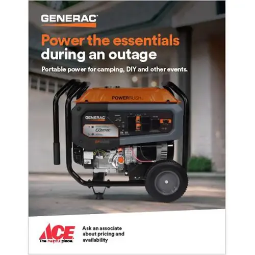 33" H X 25" W Power The Essentials During An Outage L&G/Outdoor Living Sign 1 each 33" H X 25" W Power The Essentials During An Outage L&G/Outdoor Living Sign 1 each
