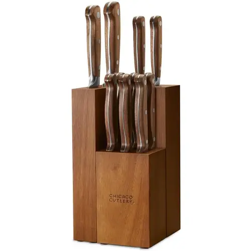 Stainless Steel Block Knife Set 12 pc Brown/Silver Stainless Steel Block Knife Set 12 pc Brown/Silver