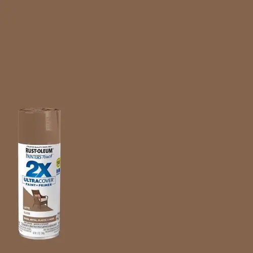 Painter's Touch 2X Ultra Cover Gloss Latte Paint+Primer Spray Paint 12 oz Latte Painter's Touch 2X Ultra Cover Gloss Latte Paint+Primer Spray Paint 12 oz Latte