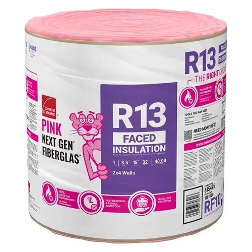15" W X 384" L X 3.5" 13 Kraft Faced Fiberglass Insulation Roll 40 sq ft 15" W X 384" L X 3.5" 13 Kraft Faced Fiberglass Insulation Roll 40 sq ft