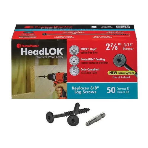 Headlok 2-7/8" L Torx Ttap T30 Coarse Structural Wood Screws 50 pk T30 Headlok 2-7/8" L Torx Ttap T30 Coarse Structural Wood Screws 50 pk T30