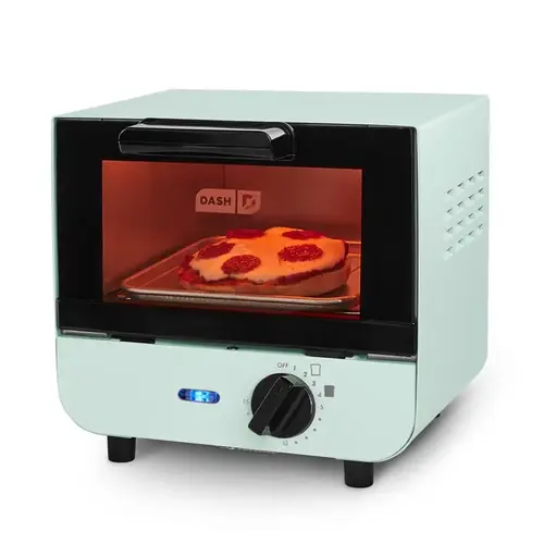 Metal Blue 1 slot Toaster Oven 7" H X 6" W X 8" D Blue Metal Blue 1 slot Toaster Oven 7" H X 6" W X 8" D Blue