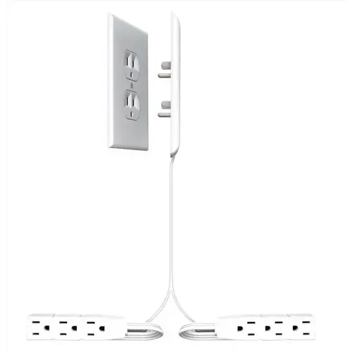 8 ft. L 6 outlets Power Strip White White 8 ft. L 6 outlets Power Strip White White