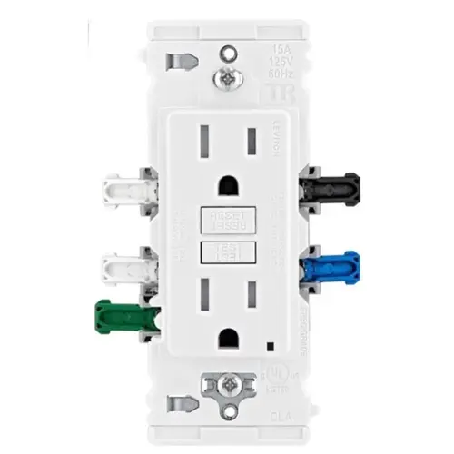 Leviton Lever Edge EGFT1-W GFCI Outlet, 125 V, 15 A, Solid Copper, Stranded Wiring, White Leviton Lever Edge EGFT1-W GFCI Outlet, 125 V, 15 A, Solid Copper, Stranded Wiring, White