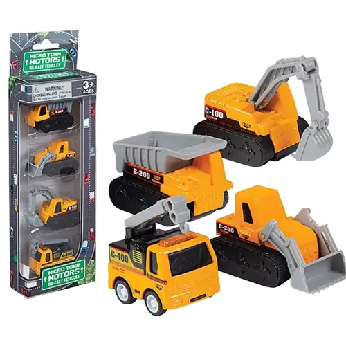 Die-Cast Car Pack Construction Trucks 4 pc Die-Cast Car Pack Construction Trucks 4 pc