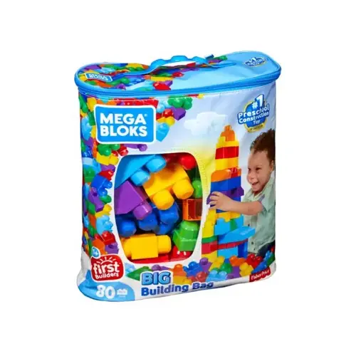 First Builders Big Building Bag of Blocks 80 pc First Builders Big Building Bag of Blocks 80 pc