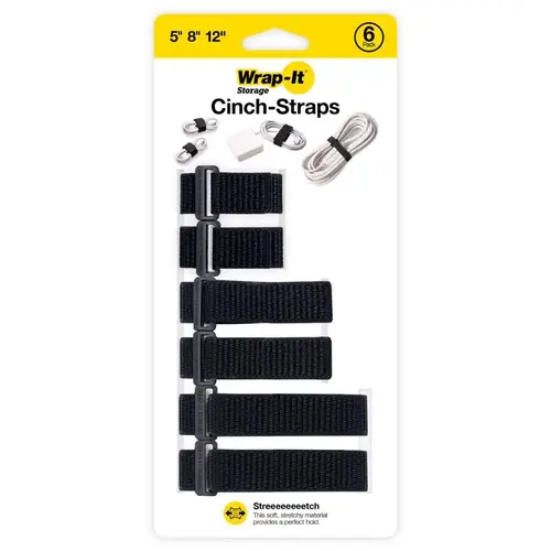 0.5" L Black Nylon Cinch Strap Black 0.5" L Black Nylon Cinch Strap Black