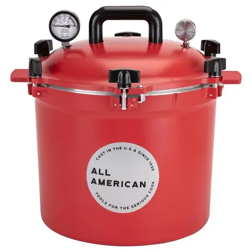 Cast Aluminum Pressure Canner 12" 21.5 qt Red Red Cast Aluminum Pressure Canner 12" 21.5 qt Red Red