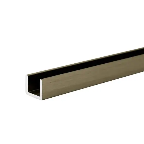 Regular U-Channel 1/2" Glass 12 ft Long - Brushed Bronze Regular U-Channel 1/2" Glass 12 ft Long - Brushed Bronze