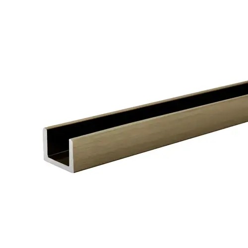 Regular U-Channel 3/8" Glass 12 ft Long - Brushed Bronze Regular U-Channel 3/8" Glass 12 ft Long - Brushed Bronze