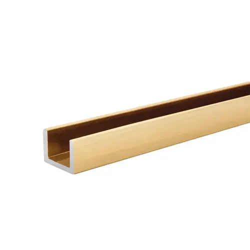 Regular U-Channel 3/8" Glass 12 ft Long - Satin Brass Regular U-Channel 3/8" Glass 12 ft Long - Satin Brass