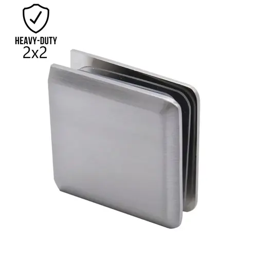 Heavy Duty 2" x 2" Beveled Edge Glass Clamp Polished Nickel Heavy Duty 2" x 2" Beveled Edge Glass Clamp Polished Nickel