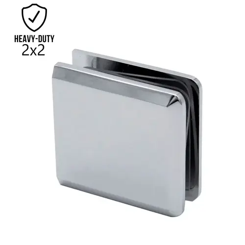 Heavy Duty 2" x 2" Beveled Edge Glass Clamp-Chrome Heavy Duty 2" x 2" Beveled Edge Glass Clamp-Chrome
