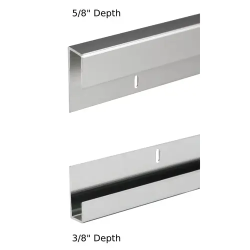 Satin Anodized Aluminum J-Channel for 1/4" Mirror 4" Sample Satin Anodized Aluminum J-Channel for 1/4" Mirror 4" Sample