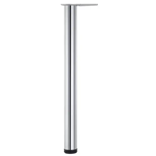 Steel Table Legs, 1-1/8" Adjustment, 2-3/8" Diameter, Standard Table Height 27-3/4" Adjustable Foot, Chrome - Single Pack Steel Table Legs, 1-1/8" Adjustment, 2-3/8" Diameter, Standard Table Height 27-3/4" Adjustable Foot, Chrome - Single Pack