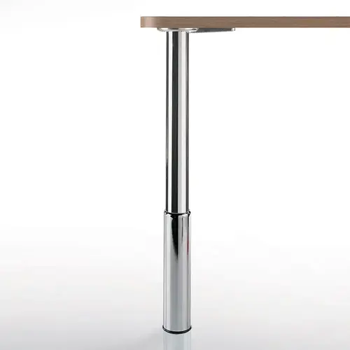 Steel Table Legs, 7" Adjustment 2" Diameter, 27-3/4" Height, Chrome Steel Table Legs, 7" Adjustment 2" Diameter, 27-3/4" Height, Chrome