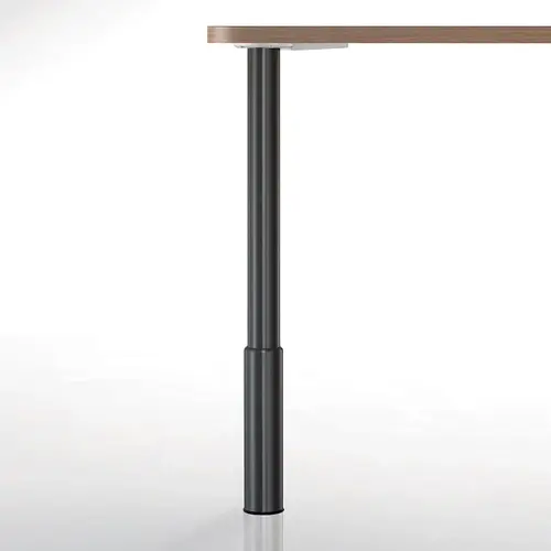 Steel Table Legs, 7" Adjustment 2" Diameter, 34-1/4" Height, Matte Black Steel Table Legs, 7" Adjustment 2" Diameter, 34-1/4" Height, Matte Black